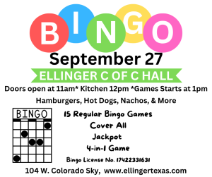 Bingo at the Ellinger C of C Hall