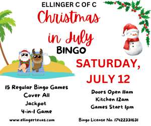 Christmas in July at the Ellinger C of C hall